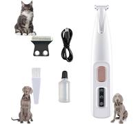 Doggykings, Taglierina elettrica 3 in 1 per cani, ricaricabile, impermeabile, con luce a LED, a basso rumore, per zampe, occhi, orecchie, groppa del viso (bianco, 16 x 3 cm)