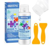 DOGGYZSTYLE 240ML Colla per puzzle aggiornata con applicatore, colla per puzzle speciale per mestiere solubile in acqua trasparente, non tossica e ad asciugatura rapida (it-240ml puzzle glue)