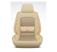 Dogkapm Coprisedili Auto Coprisedile Per Auto A 5 Posti In Pelle Ice Silk Con Supporto Lombare Fisso Universale Tutte Le Stagioni Adatto Alla Maggior(Beige)