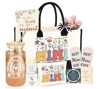 DOGMEM Mimi Gifts Mimi Regali di compleanno per la nonna Ottimo regalo di Natale per Mimi Nonna Set Idee Tote Bag Makeup Bag 473,6 g Can Glass Mimi Bracelet