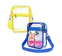 dogmoon Borsa a tracolla trasparente, 2 pezzi, borsa a tracolla trasparente con tracolla regolabile, borsa trasparente per concerti e stadio, borsa a tracolla trasparente
