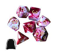 dogmoon DND - Set di dadi poliedrici da gioco, 7 pezzi, in acrilico, per giochi di ruolo da tavolo Dungeons & Dragons, D&D, D4, D8, D10, D12, D20