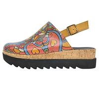 DOGO Akita, Sandalo con Zeppa Donna, Multicolor, 38 EU