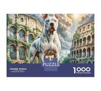Dogo Argentino 1000 Pezzi Cartoncino Extra-spesso Bundle Di Puzzle Loyal Pet Anti-stress Gioco in Famiglia Puzzle Per Decorazione Domestica 70x50cm/1000pcs