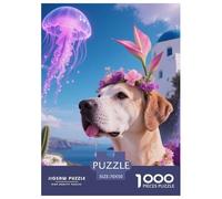 Dogo Argentino Puzzle,Adatto Per Adulti E Bambini 1000 Pezzi Cute Pet Divertimento Sfidante Gioco Educativo Giocattolo Unico 70x50cm