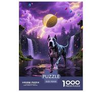 Dogo Argentino Puzzle,Adatto Per Adulti E Bambini 1000-piece Cute Pet Divertimento Sfidante Gioco Educativo Decorazione Casa Unica 70x50cm