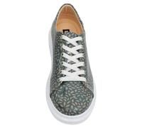 DOGO Femme Cuir Vegan Bleu Baskets - Lemur Motif