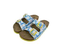 DOGO Femme Cuir Vegan Bleu Sandales - Meow Mix Motif