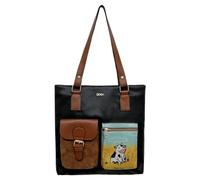 DOGO Femme Cuir Vegan Crème Sac d'épaule - Feeling Moody Motif