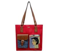 DOGO Femme Cuir Vegan Gris Sac d'épaule - Cubic Faces Motif