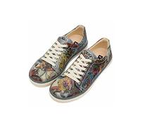 DOGO Femme Cuir Vegan Multicolore Baskets - Chaussures de Marche Confortables et Décontractées Faites à la Main, Still Life Motif