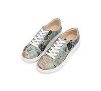 DOGO Femme Cuir Vegan Multicolore Baskets - Chaussures de Marche Confortables et Décontractées Faites à la Main, Ready to Travel Motif