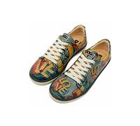 DOGO Femme Cuir Vegan Multicolore Baskets - Chaussures de Marche Confortables et Décontractées Faites à la Main, Love Motif