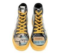 DOGO Femme Cuir Vegan Multicolore Bottes - Bottes de Mode Décontractées Confortables Faites à la Main, Choose Your Side Motif