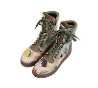 DOGO Femme Cuir Vegan Multicolore Bottes Longues - Bottes de Mode Décontractées Confortables Faites à la Main, Sonnet From Life Motif