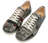 DOGO Femme Cuir Vegan Noir Baskets - Let's Get Lost Motif