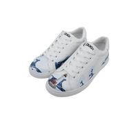 DOGO Homme Cuir Vegan Blanc Baskets - Lighthouse Motif
