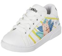 DOGO Unisex Enfants Vegan Blanc Baskets - Chaussures de Marche Confortables et Décontractées Faites à la Main, To The Beach Motif