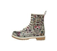 DOGO Women Vegan Leather Beige Long Boots - Remembrance Of Frida Kahlo Design