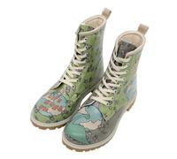 DOGO Women Vegan Leather Green Long Boots - Life Goes On Design
