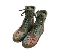 DOGO Women Vegan Leather Khaki Long Boots - New York Design