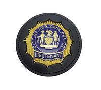 DOGOZ Distintivo del tenente della polizia della città di New York con custodia in pelle intarsiata, accessorio decorativo per costume