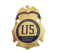 DOGOZ Distintivo Dell'agente Speciale Dell'amministrazione Antidroga degli Stati Uniti con Custodia in Pelle Intarsiata, Prop per La Decorazione del Costume
