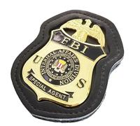 DOGOZ US FBI Affari Interni Divisione Agente Speciale Distintivo con Custodia in Pelle Intarsiata, Costume Decorazione Prop
