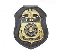 DOGOZ US FBI Affari Interni Divisione Agente Speciale Distintivo con Custodia in Pelle Intarsiata, Costume Decorazione Prop