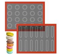 Dogrundi 2 Pezzi Tappetino Silicone Forno Cucina, Tappetini in Silicone per Forno Microforato, Tappeto, Cottura Mat, Antiscivolo Teglia, per Microonde,Congelatore