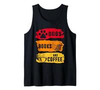 Dogs Books And Coffee Funny Dog Book Reader Lover Canotta