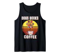 Dogs Books And Coffee Funny Dog Book Reader Lover Canotta