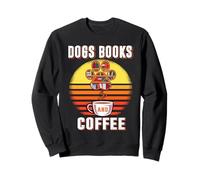 Dogs Books And Coffee Funny Dog Book Reader Lover Felpa