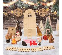 Dog's Booty Set di 36 pezzi Accessori per gnomi di Natale Set di porta per gnomi di Natale Decorazione con albero di Natale per costruire decorazioni natalizie Case delle