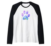 Dogs Cats Animals Paw Print Maglia con Maniche Raglan
