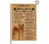 Dog's House Rules Bandiere da giardino per proprietari di animali domestici esterni Bandiere da cortile per esterni Resistente alle intemperie iuta Outdoor Patio Home Decor Modern When Visiting My