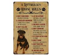 Dog's House Rules Targa in metallo 30,5 x 45,7 cm personalizzata per dormitorio cancello camera da letto decorazione per la casa Targa in alluminio con scritta "When Visiting My House Please Remember