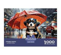 Dogs in The Rain Puzzle Giochi 1000 Pezzi Festa Aziendale Arte Animal Puzzle Adulti Foto 70x50cm/1000pcs