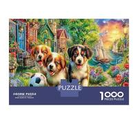 Dogs Playing with Ball 1000 Pezzi Set Puzzle Friendly Pet Puzzle Premium Cartone Robusto - Puzzle Coppia Ultra Difficile, Top Valutato, Regalo Natale Perfetto Per Tutti 52x38cm/1000pcs