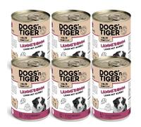Dogs'n Tiger - Cibo per cuccioli con agnello e zucca, senza cereali, zucchero, compatibilità ottimale, 400 g (confezione da 6)