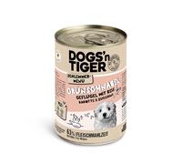 Dogs'n Tiger Menù Gourmet 6 x 400 g Umido per cane - Pollame con Riso integrale, Carote & Zucchine (Junior)