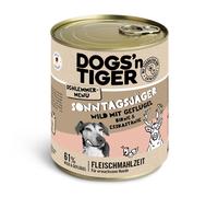 Dogs'n Tiger Menù Gourmet 6 x 800 g Umido per cane - Selvaggina con Pollame, Pere, Miglio & Castagna