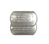 DogTag militari americane Personalizzata - Set di piastrine identificative dell'esercito americano con Incise in Rilievo