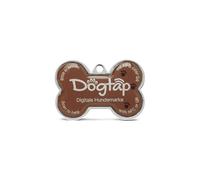 Dogtap Solido, marchio digitale per cani con chip NFC e codice QR per dati di contatto e lettera a incastro, PVC, metallo, impermeabile, robusto, 41,6 x 28,5 x 4,6 mm