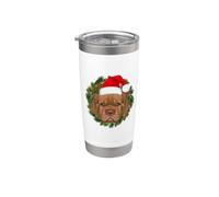 Dogue de Bordeaux Cane Cappello da Babbo Natale Buon Natale Bicchiere termico in acciaio inox doppia parete