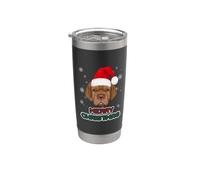 Dogue de Bordeaux Cappello da Babbo Natale Buon Natale Funny Bicchiere termico in acciaio inox doppia parete