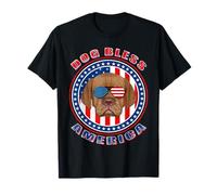 Dogue de Bordeaux Dog Bless America Patriotic 4th of July Maglietta