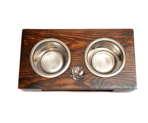 Dogue de Bordeaux, Mastino Francese I - supporto in legno con ciotole per cani,