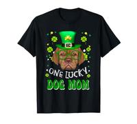 Dogue de Bordeaux One Lucky Dog Mom St Patricks Day Maglietta