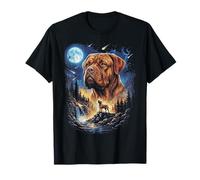 Dogue de Bordeaux Ulula alla Luna Mastino Vintage Cane Maglietta